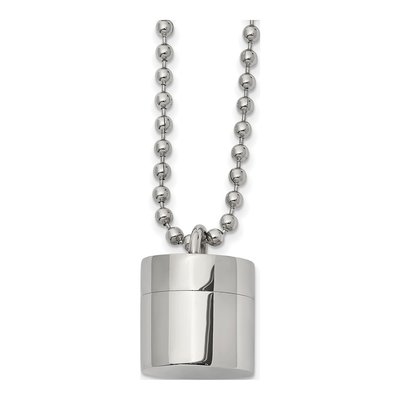 Stainless Steel Capsule Pendant Necklace