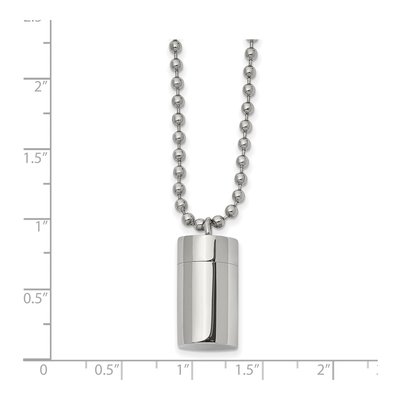 Stainless Steel Capsule Pendant Necklace – view 3