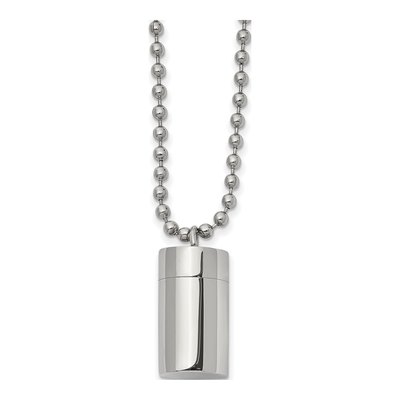 Stainless Steel Capsule Pendant Necklace