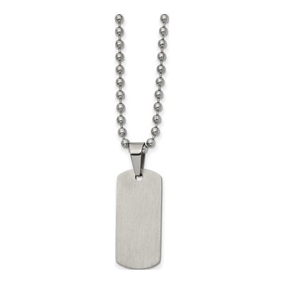Stainless Steel Reversible Dog Tag on Ball Pendant Necklace – view 3