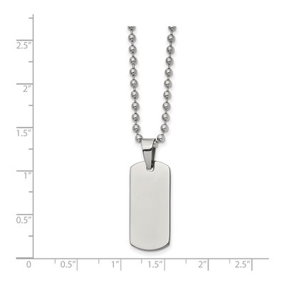 Stainless Steel Reversible Dog Tag on Ball Pendant Necklace – view 4