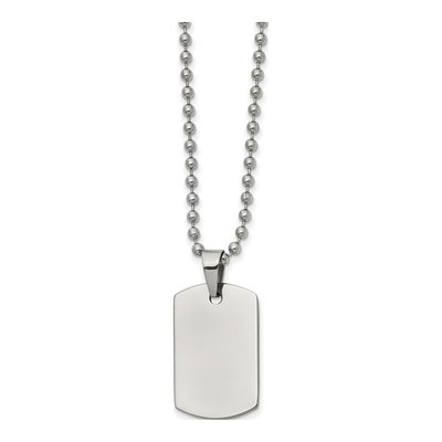Stainless Steel Dog Tag Ball Pendant Necklace