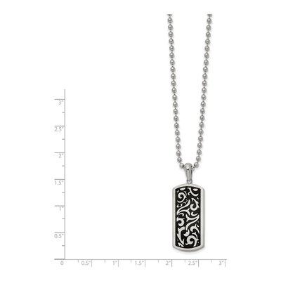 Stainless Steel Enameled Dog Tag Pendant Necklace – view 3