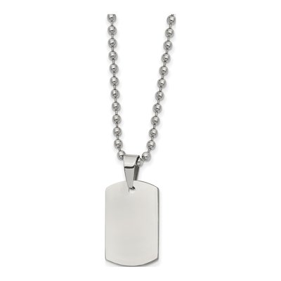 Stainless Steel Dog Tag Pendant Necklace – view 3