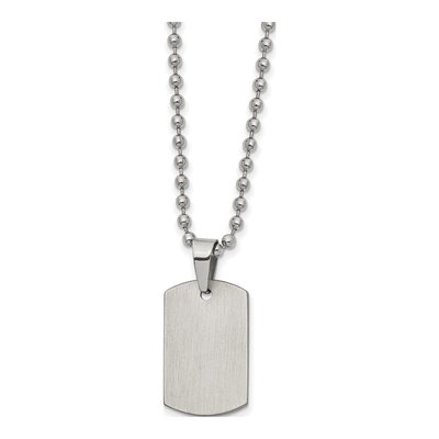 Stainless Steel Dog Tag Pendant Necklace