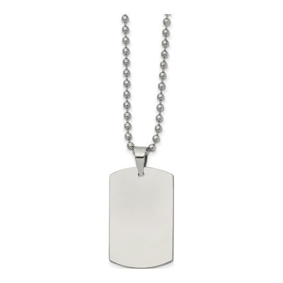Stainless Steel Reversible Dog Tag Pendant Necklace – view 3