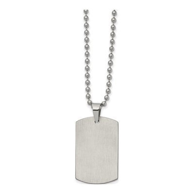 Stainless Steel Reversible Dog Tag Pendant Necklace