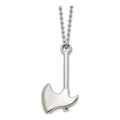 Stainless Steel Hatchet Pendant Necklace