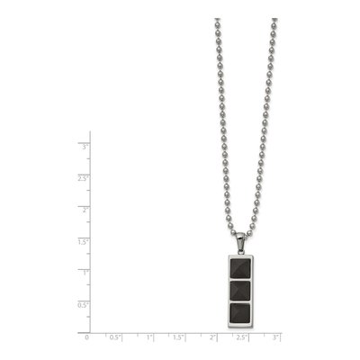 Stainless Steel Carbon Fiber Pendant Necklace – view 3