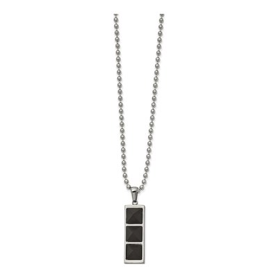 Stainless Steel Carbon Fiber Pendant Necklace