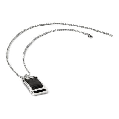 Stainless Steel Carbon Fiber Dog Tag Pendant Necklace – view 5