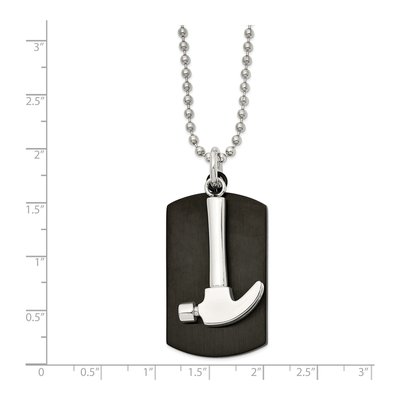 Black Stainless Steel Dog Tag Pendant Necklace – view 4