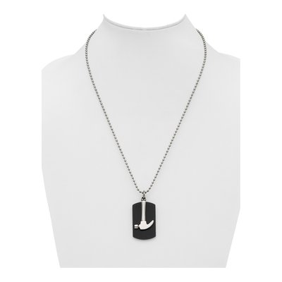 Black Stainless Steel Dog Tag Pendant Necklace – view 5
