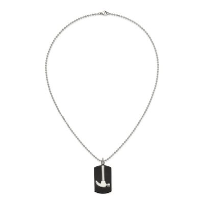 Black Stainless Steel Dog Tag Pendant Necklace – view 6