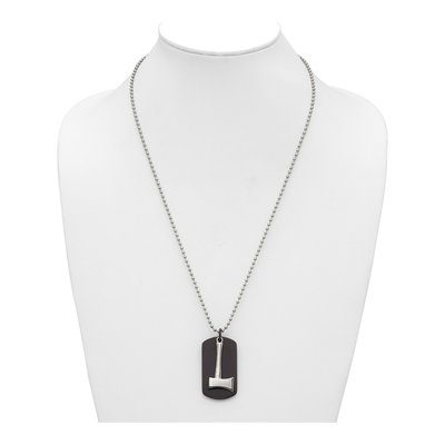 Black Stainless Steel Dog Tag Axe Pendant Necklace – view 5