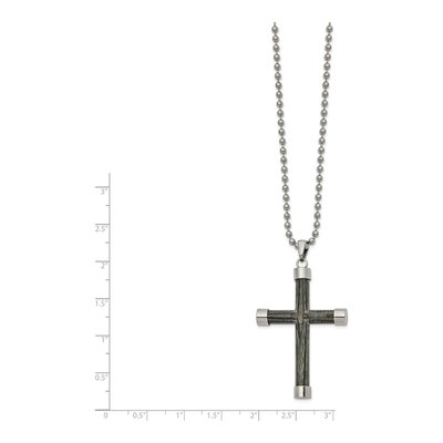 Stainless Steel Cross Pendant Necklace – view 3