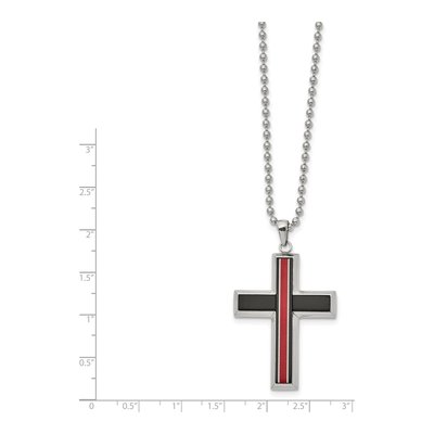 Stainless Steel Cross Pendant Necklace – view 3