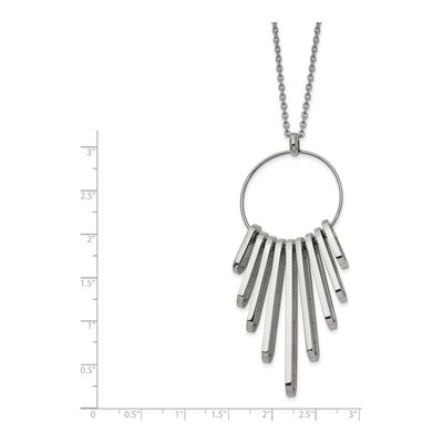 Stainless Steel Circle Bar Pendant Necklace – view 4
