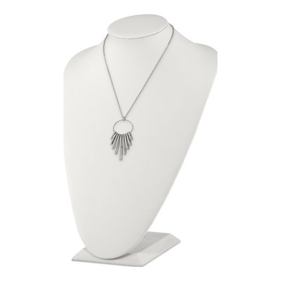 Stainless Steel Circle Bar Pendant Necklace – view 5