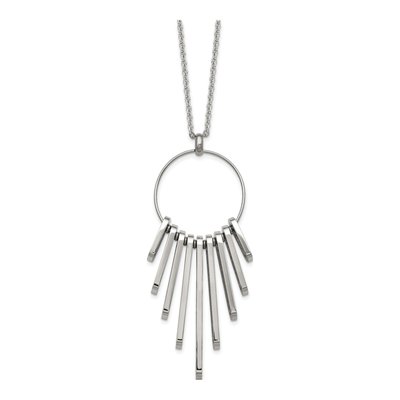 Stainless Steel Circle Bar Pendant Necklace