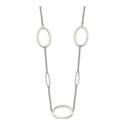 Stainless Steel 1.4mm Fancy Oval Cable Chain