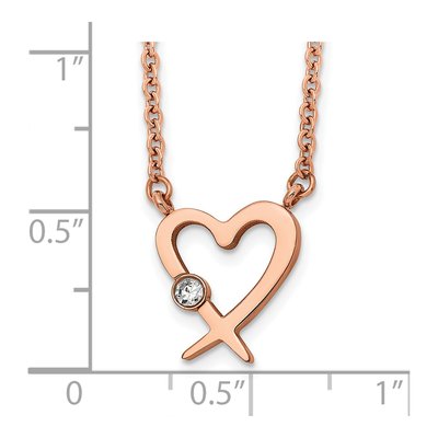 Stainless Steel Crystal IP Heart Pendant Necklace – view 4