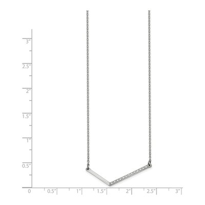 Stainless Steel CZ Bar Necklace – view 3