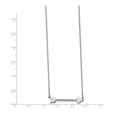 Stainless Steel CZ Arrow Necklace – view 3
