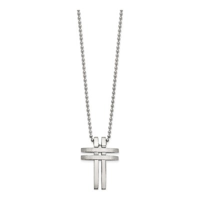 Stainless Steel Cross Pendant Necklace – view 3