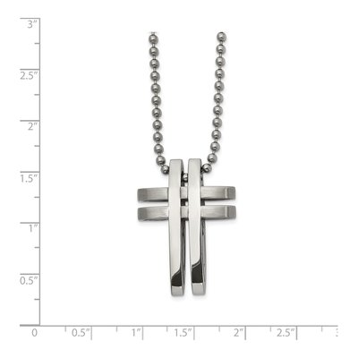 Stainless Steel Cross Pendant Necklace – view 4
