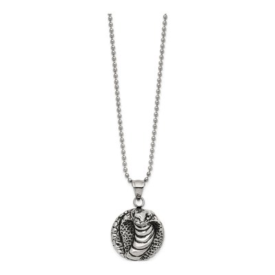 Stainless Steel Cobra Pendant Necklace – view 3