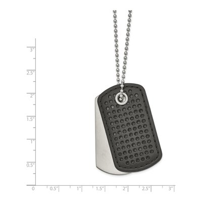Stainless Steel Dog Tag Pendant Necklace – view 3