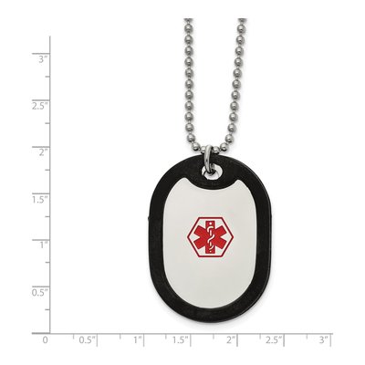 Stainless Steel Medical ID Dog Tag Necklace – view 3