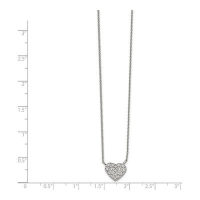 Stainless Steel CZ Heart Pendant Necklace – view 3