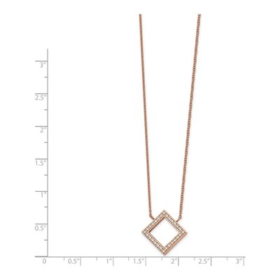 Stainless Steel CZ On Cable Pendant Necklace – view 3