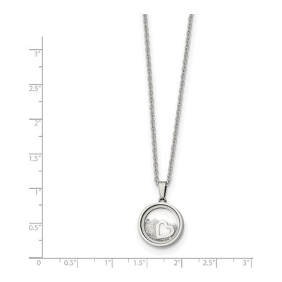 Stainless Steel Crystal Floating Heart Pendant Necklace – view 3