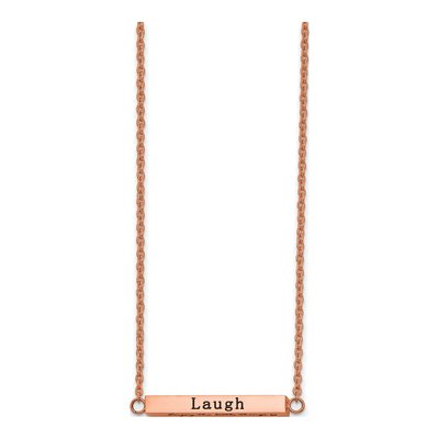 Stainless Steel CZ 'enjoy Little Things' Bar Necklace – view 3