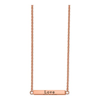 Stainless Steel CZ 'enjoy Little Things' Bar Necklace – view 4