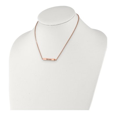 Stainless Steel CZ 'enjoy Little Things' Bar Necklace – view 7