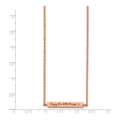 Stainless Steel CZ 'enjoy Little Things' Bar Necklace – view 8