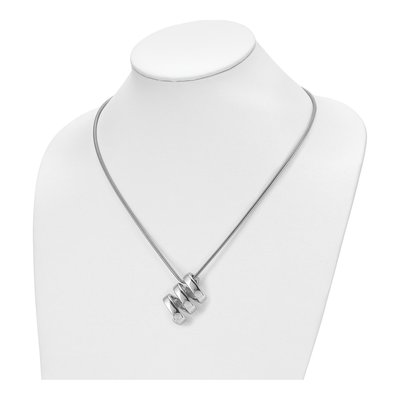 Stainless Steel Twist Pendant Necklace – view 5