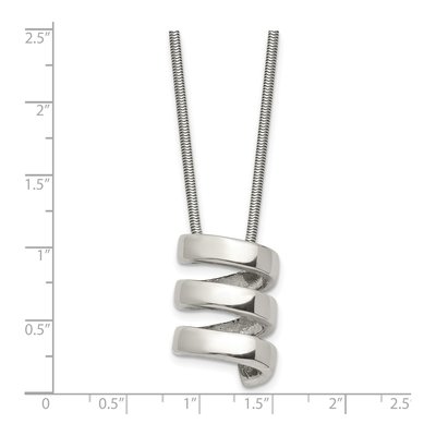 Stainless Steel Twist Pendant Necklace – view 6