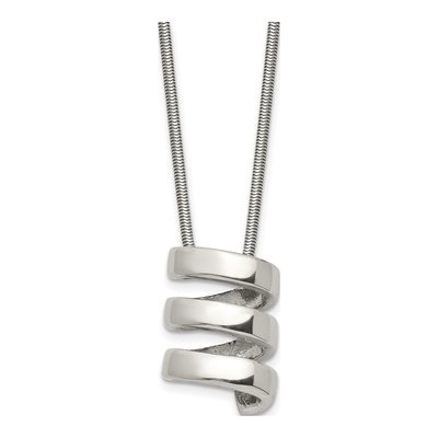 Stainless Steel Twist Pendant Necklace