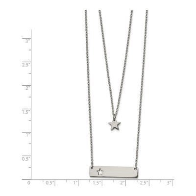 Stainless Steel Star Bar Necklace – view 4