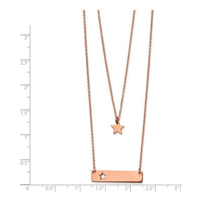 Stainless Steel IP Star Bar Multi Strand Necklace – view 4