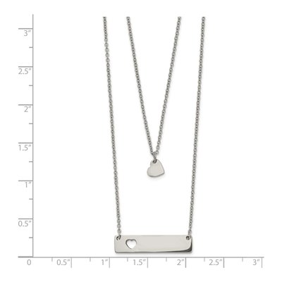 Stainless Steel Heart Bar Necklace – view 4
