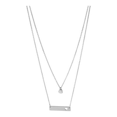 Stainless Steel Heart Bar Necklace – view 5