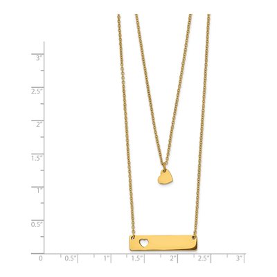 Stainless Steel Heart Bar Multi-Strand Necklace – view 4