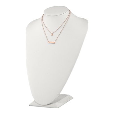 Stainless Steel IP Heart Bar Necklace – view 3