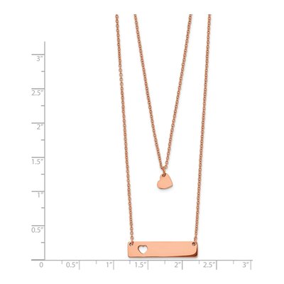 Stainless Steel IP Heart Bar Necklace – view 4